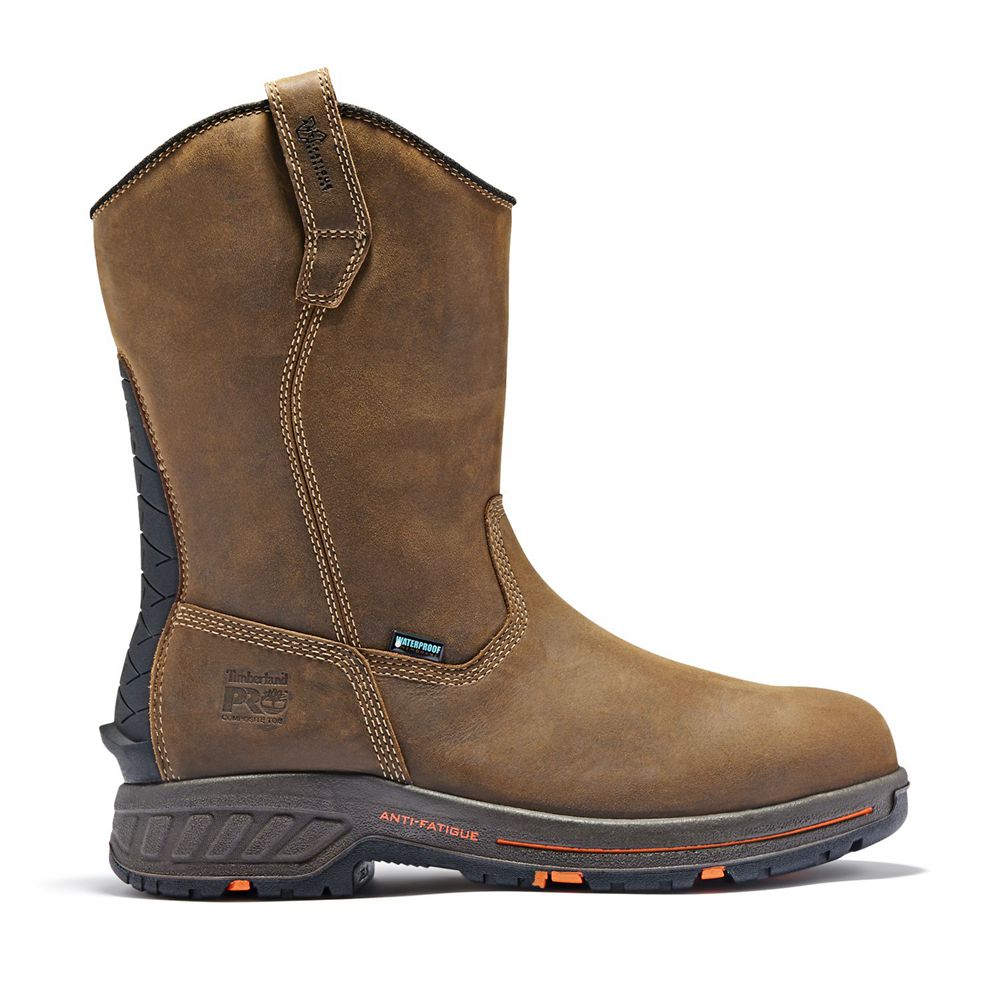 Bocanci De Muncă Timberland Barbati Maro/Negrii - Pro® Helix Hd Comp Toe Pull-On - Romania - BYRAWH1